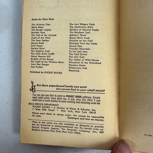 The Hash Knife Outfit Zane Grey Paperback 1975 Pocket Books Wild West Adventure - Picture 3 of 4